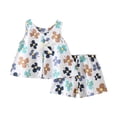 thumbnail image 3 of CYRBOKO Toddler Girls Outfit Sets, Sleeveless Summer Soft Elastic Waist Casual Loungewear Sets Dark Blue Size 2-3 T, 3 of 8