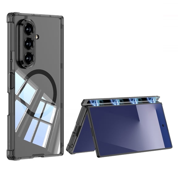 Mynvo for Samsung Galaxy Z Fold 7 Case, Magnetic Slim Fit Protective Phone Cover, Impact Resistant Clear Case with Hinge Protection