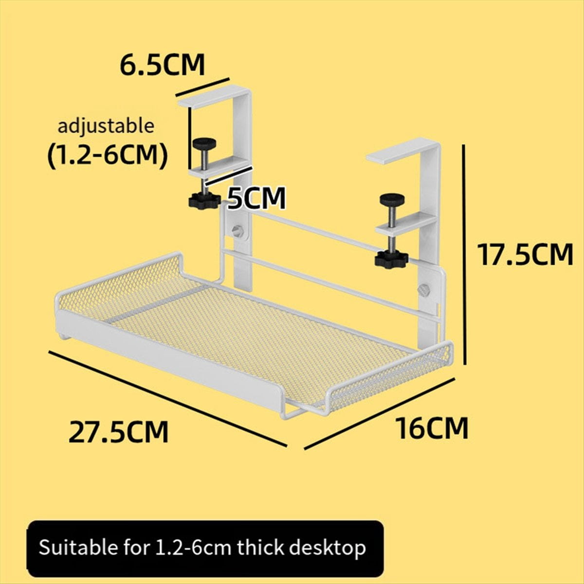 WM25 Under Desk Cable Management Tray, Workstation Storage, Metal Cable Tray Basket,Standing