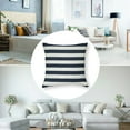 thumbnail image 5 of Acheng Simple Navy Blue White Stripes Outdoor Pillow Covers Set of 2,Decorative Waterproof Throw Pillow Case, Nautical Theme Stripe Soft Cozy Cushion Pillowcases 22x22in, 5 of 7