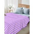 thumbnail image 5 of Queen Flat Sheet 90"x102", Purple Pink Soft Lightweight Bedding Flat Sheets Only, Geometric Vertical Striped Solid Rainbow Brushed Microfiber Top Bed Sheet, Breathable StainResistant Bedsheets, 5 of 9