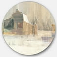 thumbnail image 1 of Designart « l'Hiver à la Ferme » Art Mural Rond en Métal Style Ferme, 1 of 3
