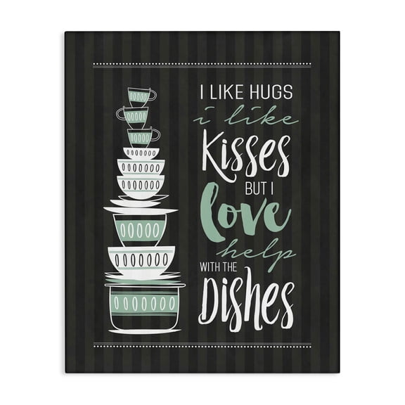 Love Help With Dishes Canvas Wall Art, design by Lettered and Lined
