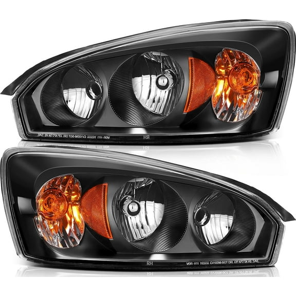 CCIYU Headlights Assembly For Chevrolet Malibu 2004-2008 With Protective Coating Smoke Housing Amber Reflector Clear Lens