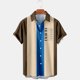 thumbnail image 2 of Camisas Para Hombre XXL Camisa holgada con estampado informal de Hawaii para hombre, camisa de manga corta con cuello vuelto (Blue, XL), 2 of 4