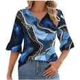 thumbnail image 2 of Vetsdori Womens 3/4 Sleeve Tops Tunic Pullover Holiday Dressy,Graphic Summer T-Shirts for Junior Fashion, 2 of 5
