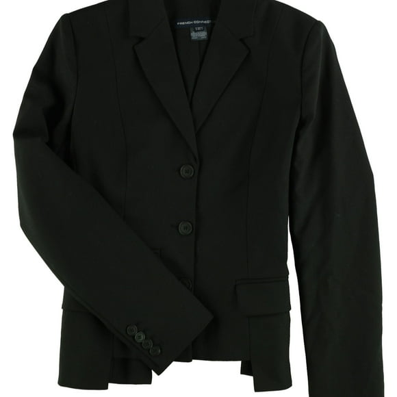 French Connection Blazer Professionnel Trois Boutons pour Femmes, Noir, 2