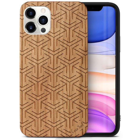 Case Yard Wooden Case Outside Soft TPU Silicone, Slim Fit Shockproof Wood Protective Phone Cover for Girls Boys Men and Women, Supports Wireless Charging Arrow Pattern Design case for iPhone-11-Pro