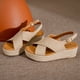 thumbnail image 5 of Zapatos de moda para mujer Plataforma Punta abierta Sandalias de cuña antideslizantes Correa cruzada Boca de pescado Sandalias de cuerda de cáñamo Wmkox8yii nm4667, 5 of 8