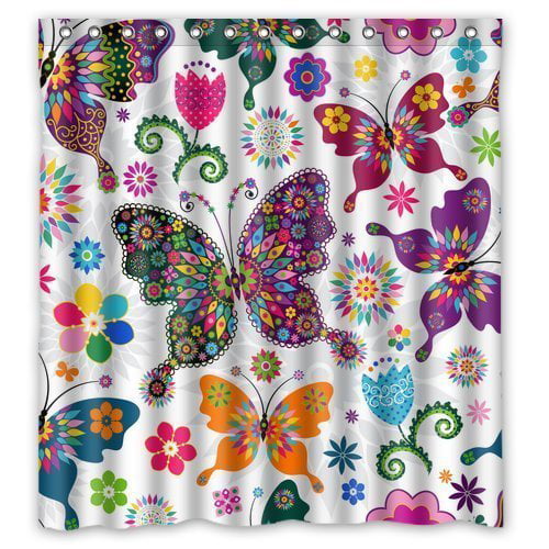 Details about   Insect Butterfly Shower Curtain Bathroom Waterproof Polyester Fabric 71inch 