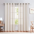 thumbnail image 2 of Vangao Linen Blended Crude Curtains Light Filtering Semi Sheer Curtains 2 panels for Living Room Bedroom Grommet Drapes 52" x 84", 2 of 7
