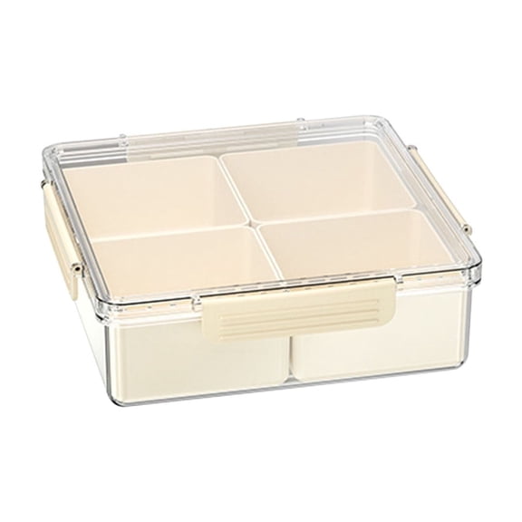 Compartment Fruit Tray with Lid | 5-Section Snack Organizer for Dried Fruits, Nuts & Candy | Airtight Food Storage Container for Kitchen & Living Room