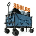 thumbnail image 4 of Utility Wagon Heavy Duty 35" Extra Large Collapsible Cart, All-Terrain Garden Trolley with 350lbs Capacity, Locking Brake, Cup Holders for Beach, Camping, Picnic & Yard, 4 of 8