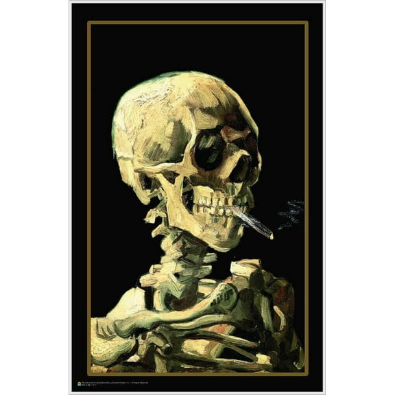 Van Gogh - Skull with Cigarette Mini Poster 11.5" x 17.5" Laminated