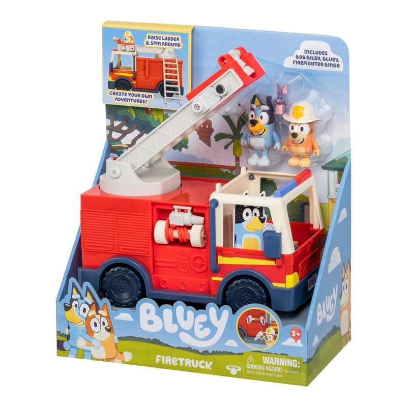 Vehículo de juguete Bluey camión de Bombero con figura articulada