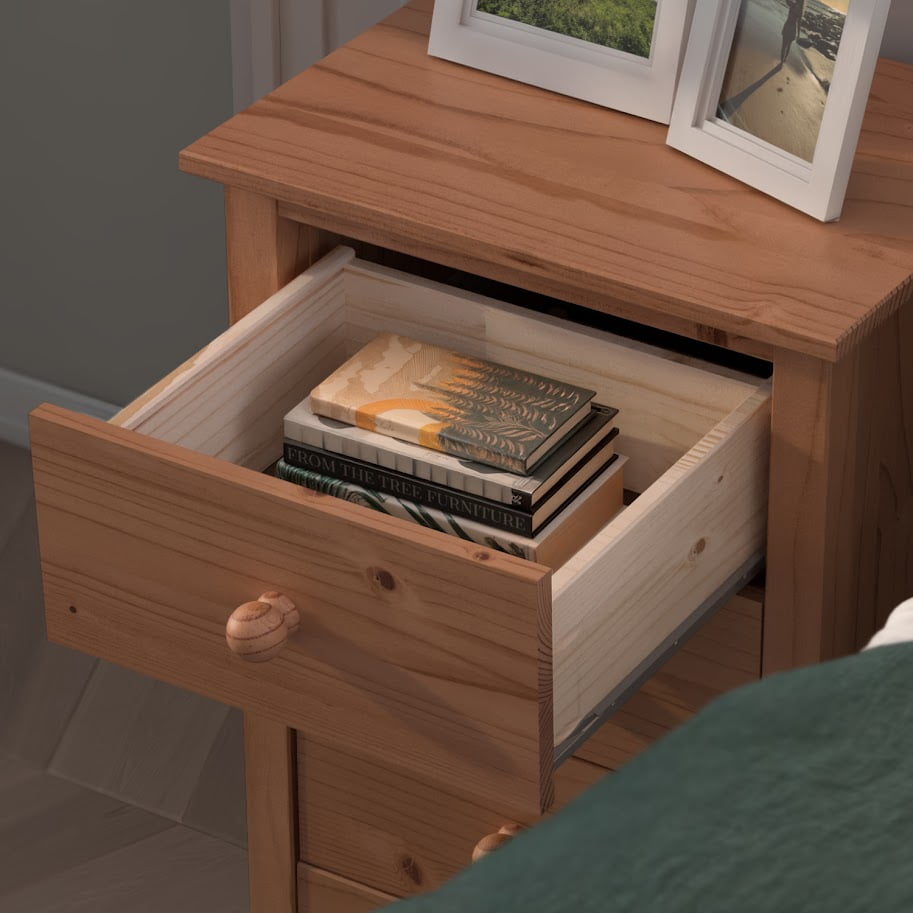 From the Tree Furniture Solid Wood 3-Drawer Tall Nightstand, Honey