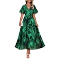 thumbnail image 1 of Vestido largo ZESICA 2025 con estampado floral casual de verano para mujer, 1 of 6