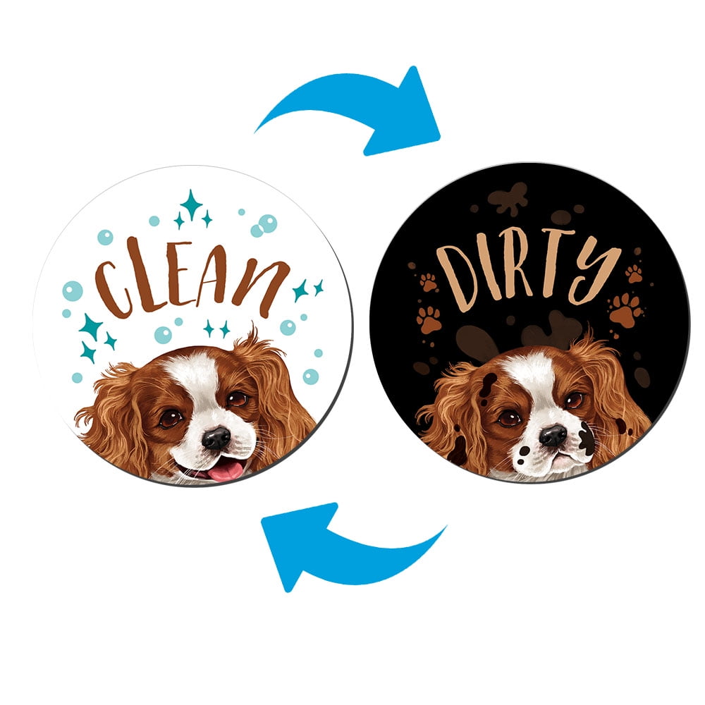 CAVALIER KING CHARLES SPANIEL Clean Dirty DISHWASHER MAGNET No 4 
