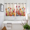 thumbnail image 3 of Pastoral Botanical Kitchen Curtains Short 45 Inch Length, Watercolor Spring Summer Flowers Rustic Grommet Top Bedroom Living Room Curtains, Light Filtering Cafe Curtain Drapes 2 Panels Set 84''x45'', 3 of 9