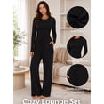 thumbnail image 3 of OHHSHEEN 2 piece womens lounge set, long sleeve pajama set for women, Soft Pjs Loungewear with Pockets, 3 of 6