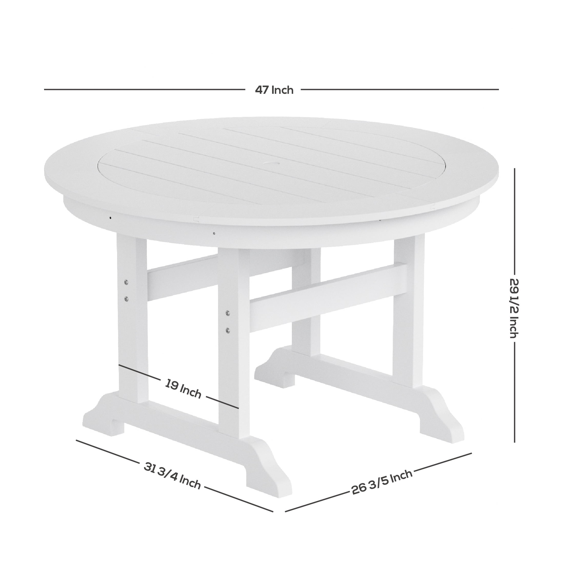 WestinTrends Malibu 5 Piece Adirondack Patio Dining Set, All Weather Poly Lumber Outdoor Table and Chairs Furniture Set, 47" Trestle Round Dining Table and 4 Adirondack Dining Chair, Dark Green