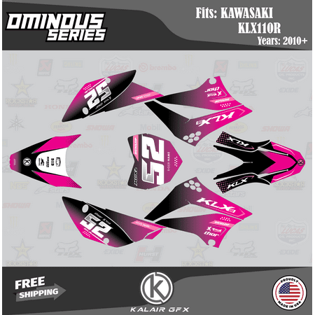 Kalair GFX Graphics Kit for Kawasaki KLX110 (2010-2023) Ominous Series Kalair GFX Graphics Kit for Kawasaki KLX110 (2010-2023) Ominous Series