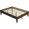 thumbnail image 2 of Yaheetech Full Size Wooden Platform Bed Frame with No Headboard, Dark Walnut, 2 of 7