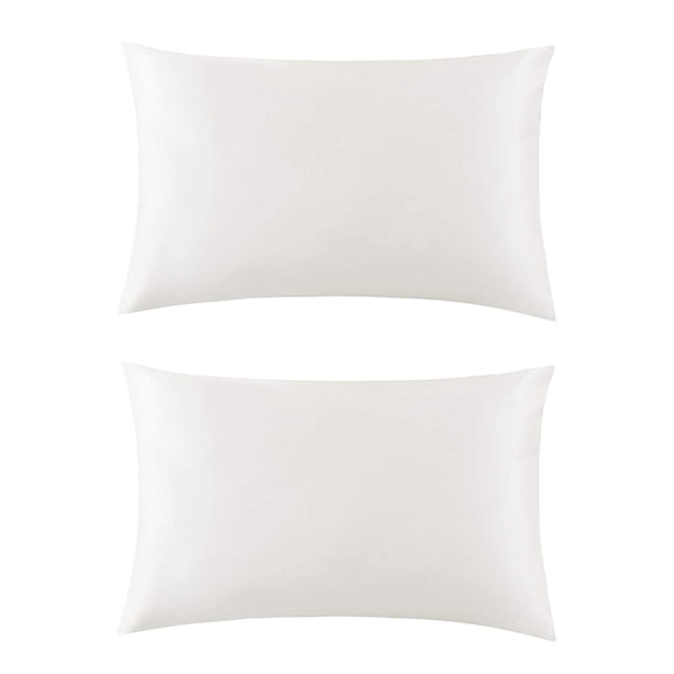 2X de Almohada de Seda de Morera Natural En Ambos Lados para El Cabello Y la Piel, 600 Hilos, 50 x 75 cm, Color Blanco Marfil