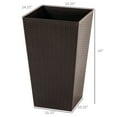 thumbnail image 3 of Garden Pots Outsunny Set of 3 Tall Planters with Drainage Hole, Outdoor Flower Pots, Indoor Planters for Porch, Front Door, Entryway, Patio and Deck, Brown,Outdoor Garden Planters, 3 of 9