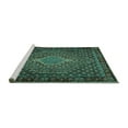 thumbnail image 2 of Ahgly Company Machine Washable Indoor Square Persian Turquoise Blue Traditional Area Rugs, 4' Square, 2 of 4