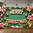 thumbnail image 2 of Festive Merry Christmas Banner Red Green Color Christmas Banner Candy Cane Gift Box Xmas Banner for Christmas Party Holiday Decoration Indoor Celebration, 2 of 9