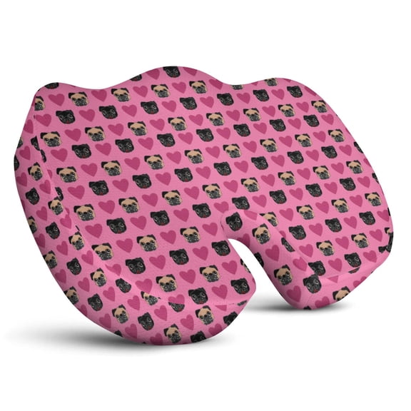 Premium Dog Pattern Memory Foam Seat Cushion Ergonomic Chair Pad for Office Chair, Car, Airplane & Bleachers Sciatica, Tailbone Hip & Back Pain Relief - Chair Cushion for Long Office Workers.