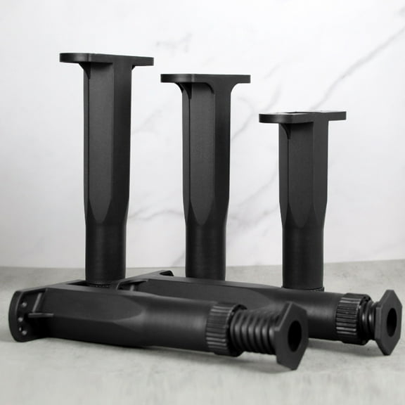 HEMOTON  4 Pcs Adjustable Bed Support Legs Twin Size Frame Frames Black