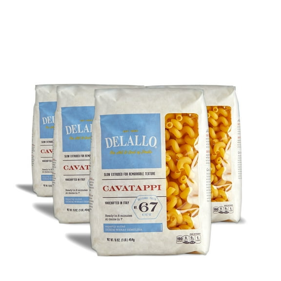 DeLallo Cavatappi Pasta, Non-GMO, Kosher, 16 oz Bag, (4 Pack)