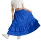 thumbnail image 5 of Falda larga con volantes y bolsillos para niña, cintura elástica, informal, escalonada, de poliéster, 5 of 7