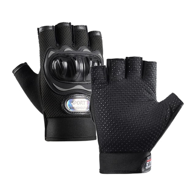 Guantes de ciclismo para mujeres y hombres, guantes de medio para bicicleta, guantes antideslizantes y transpirables para motocicleta y bicicleta Etiqueta de color gris