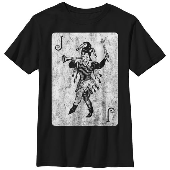 Boy's Lost Gods Joker Card  Graphic Tee Black Medium