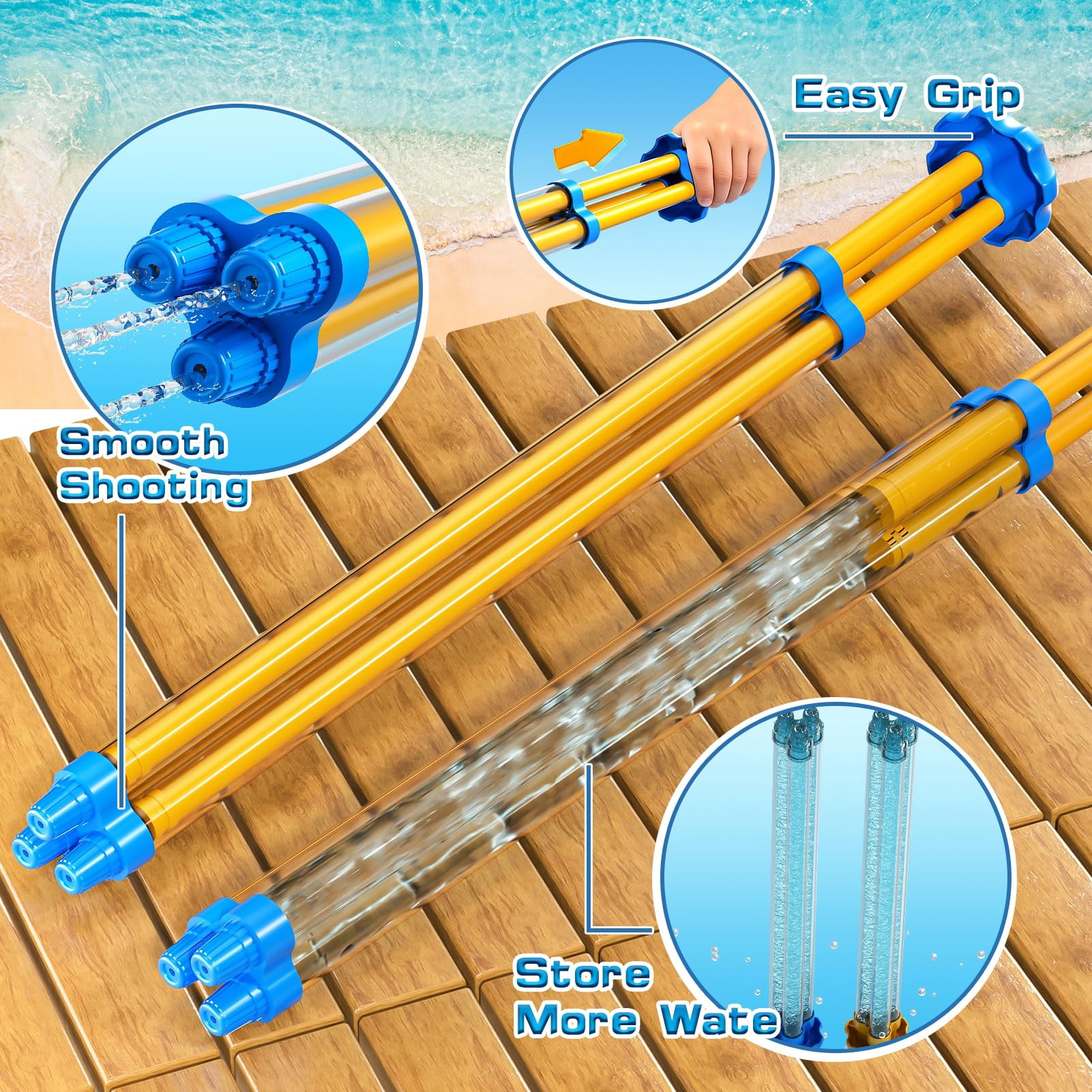 6-pack Squirt Blasters Set Summer Outdoor Pool Beach Party Play