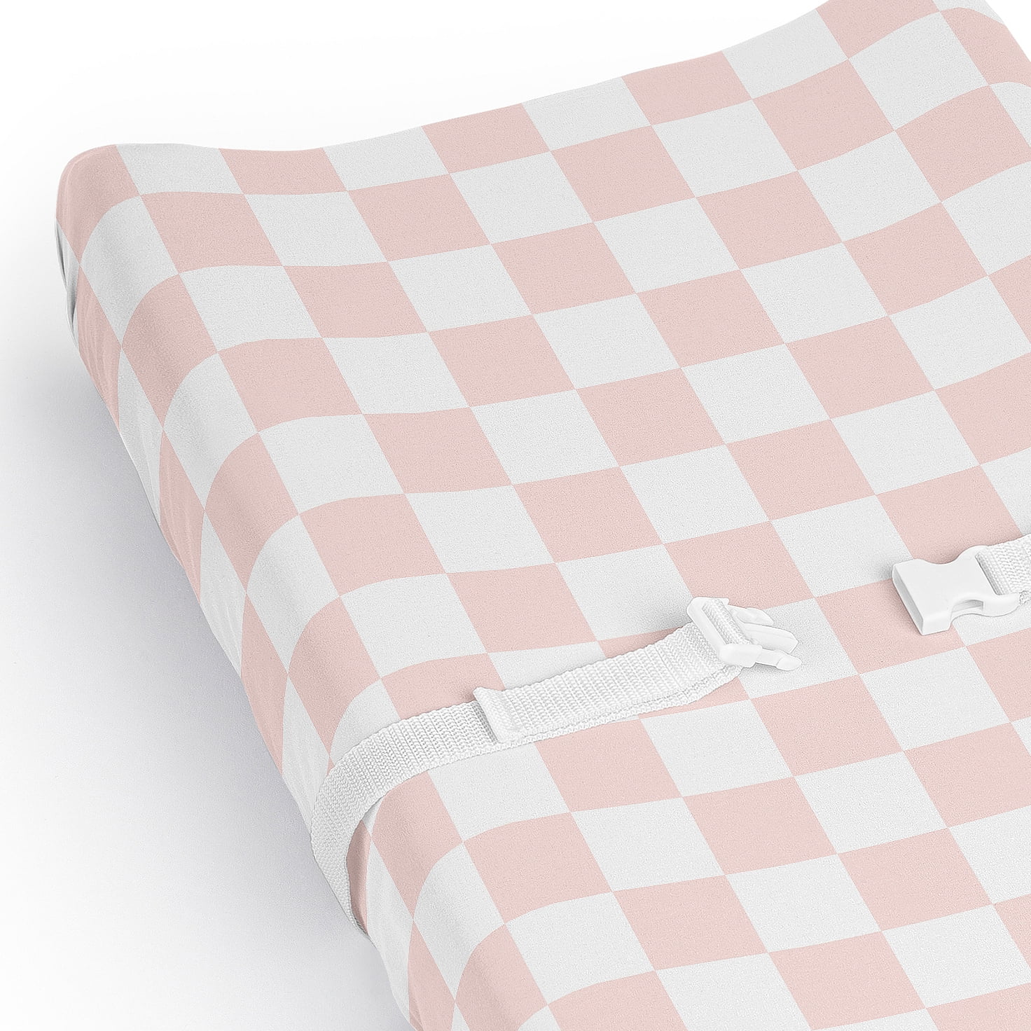 Sweet Jojo Designs Pink Gingham Checkered Plaid Girl Changing Pad Cover Sheet