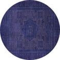 thumbnail image 1 of Ahgly Company Machine Washable Indoor Round Abstract Blue Modern Area Rugs, 8' Round, 1 of 4