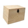 thumbnail image 4 of Caja de madera sin terminar, cofre del tesoro sencillo para recuerdos de fiesta y boda. 27 cm x 20 cm x 14 cm, 4 of 8