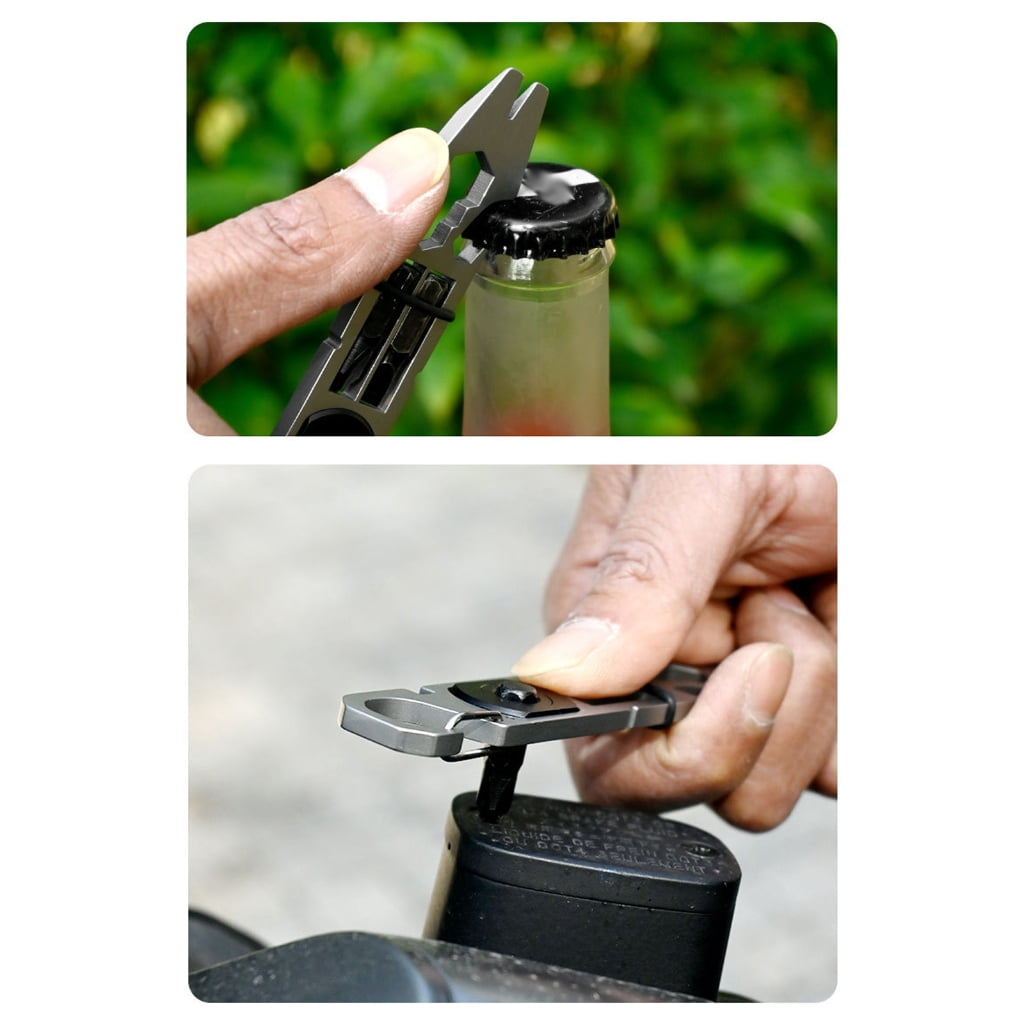 Multitool Alloy Keychain, Multifunctional Buckle Keychain Multipurpose Bottle Opener Holder Clip for Camping Hiking