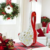 ‌Christmas Goose Outfits Outdoor Yard Decoration Holiday Geese clothes Winter Weatherproof Reusable Cotton Linen Porch Decor for Festive Season‌