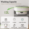 thumbnail image 2 of Portable washing machine,Mini Washer,12L upgraded large capacity foldable Washer, Deep cleaning of underwear, baby clothes and other small clothes.Suitable for hotel, Camping & Travel. (Green), 2 of 7