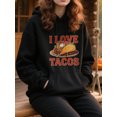 thumbnail image 3 of Taco Fiesta Hoodie for Men and Women, Unisex Pullover Hooded Sweatshirt, Comfortable Cotton Poly Blend, Casual Streetwear Outfit, 3 of 5