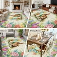 thumbnail image 5 of Easter Bunny Area Rugs 5'x7', Small Throw Rugs for Laundry Room Playroom, Spring Floral Blossom Easter Eggs Watercolor Indoor Outdoor Rug Non-Slip Low Pile Carpet Runner Reversible Floor Mats, 5 of 8