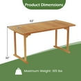 thumbnail image 3 of Gymax Outdoor Wooden Dining Table for 4-6 71'' Acacia Wood Table, 3 of 9