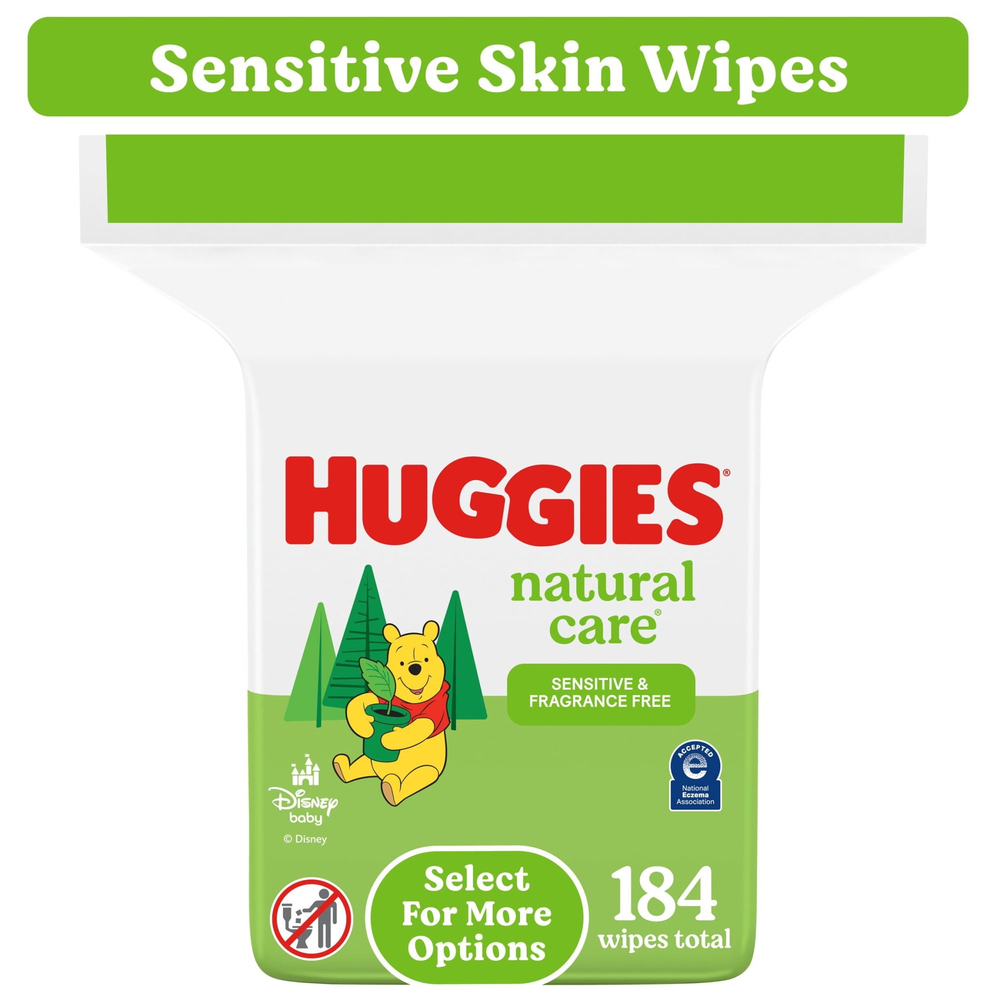 Huggies Natural Care Sensitive Baby Wipes, Unscented, 1 Refill, 184 Total Ct (Select for More)