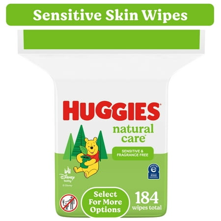 Huggies Natural Care Sensitive Baby Wipes, Unscented, 1 Refill, 184 Total Ct (Select for More)