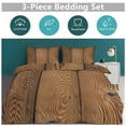 thumbnail image 5 of 3 Pcs Soft Bedding Set, Includes 1 Duvet Cover with Zipper And 2 Pillow Shams,Wood Grain Twin(86"x70"), 5 of 8